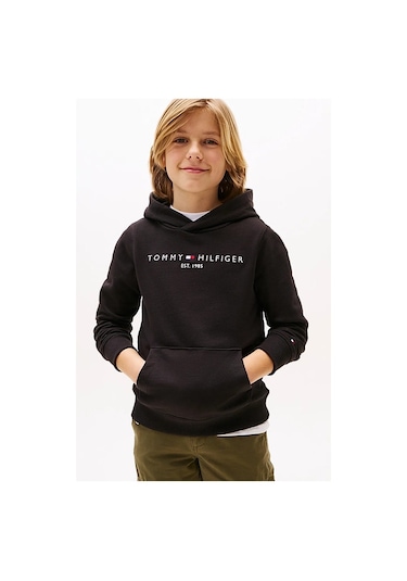 Unisex Çocuk Th Essential Hoodie Kapüşonlu Sweatshirt - Siyah Triple Black