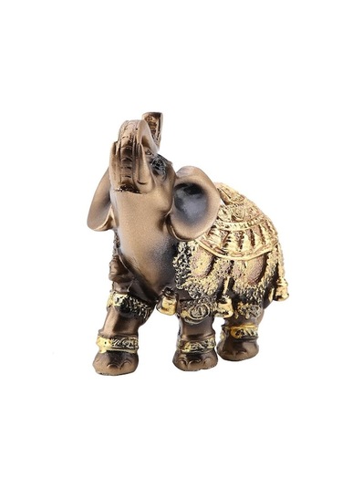 Novahub Şanslı Feng Shui Altın Fil Heykeli Heykel Servet Heykelcik Hediye Ev Dekorasyon M M
