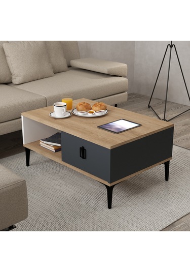 2001 Sare Orta Sehpa Sepet-antrasit-beyaz Sepet