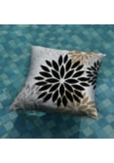 Hangfox 18x18 İnç 2'li Dış Mekan Yastık Kılıfı, Su Geçirmez Keten, Çift Taraflı Çiçek Desenli, Gizli Fermuar, Bahçe/kanepe Dekoru Siyah