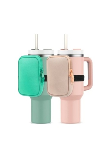 Trendooze Linjinxu 40 Oz Bardak Fermuarlı Cep Tasarımı, Parlak Yeşil Diğer