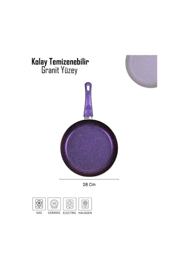 Bonetti Granit Tava - 28 Cm Mor Mor