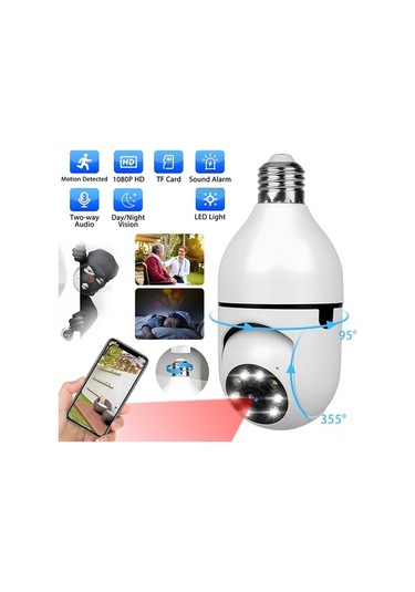 Artfulabode Yönlü Wifi W/32g Panoramik Kartı. Kamerası, Kamerası, Kamera, Ip İki Hareket Hafıza Güvenlik Gözetim Görüşü, Gece Ev E27 Dönme/eğilme Diğer Derece Ampul Algılama Alarmı, Akıllı 360 2.4ghz 1080p Ur Diğer