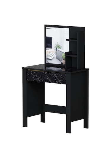 Gupse Makyaj Masası Siyah - Royal Mermer