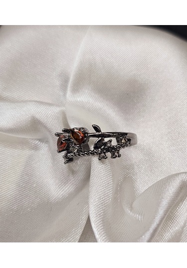 Dükkan Design Y2k Taşlı Yüzük Antrasit