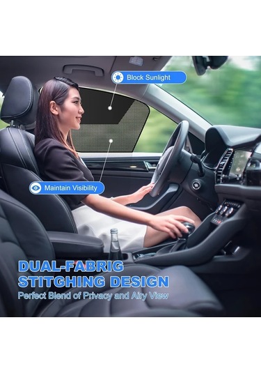 Chuangyinshop Black Magnetic Car Sunshades 4pcs Yıldız Desenli Uv Koruma Ve Isı Yalıtım Perdesi