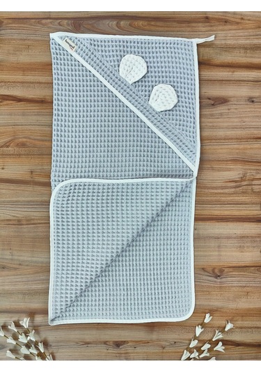 Ekru Pike Bebek Battaniyesi Doğal Organik Uyku Çift Taraflı Bebek Havlu Örtü Yenidoğan Mevsimlik İndigo