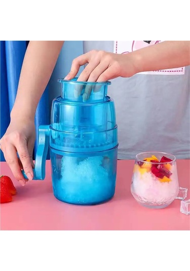 Jialan Taşınabilir El İşletilen Buz Kırıcı Tıraş Çocuklar Mavi