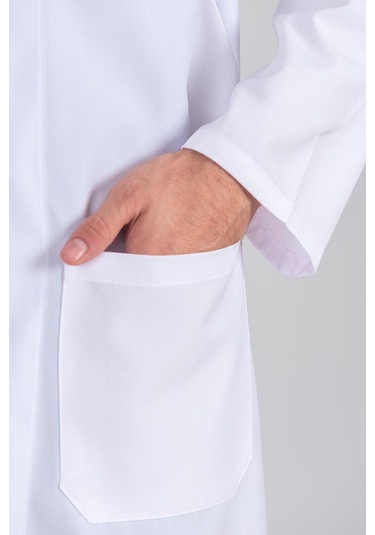 Erkek Gömlek Yaka Atölye Ve İş Önlüğü 44-60 Beden Arası Beyaz