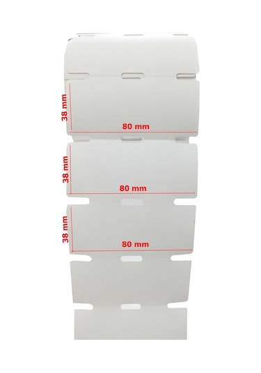 500 Sarım Karton Raf Etiketi 38x80 MM