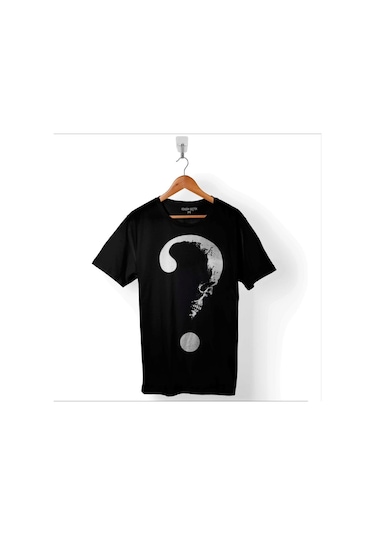 Kuru Kafa Soru İşareti Why Skull Skeleton Baskılı Tişört Unisex T-shirt 001