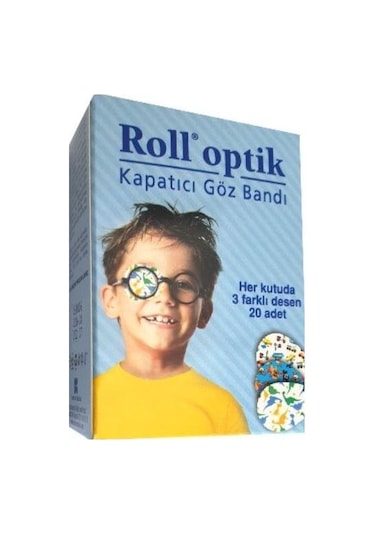 Roll Optik Kapatıcı Desenli Erkek Çocuk Göz Bandı 20'li