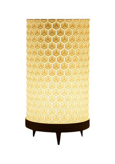 Modern Geometrik Desenli Masa Lambası Siyah - Beyaz