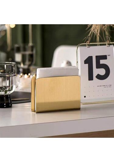 Ximistore9 Altın Renkli Paslanmaz Çelik Masaüstü Servis Kağıdı Tutucu - Masa Ve Mutfak İçin Bağımsız Dağıtıcı Altın