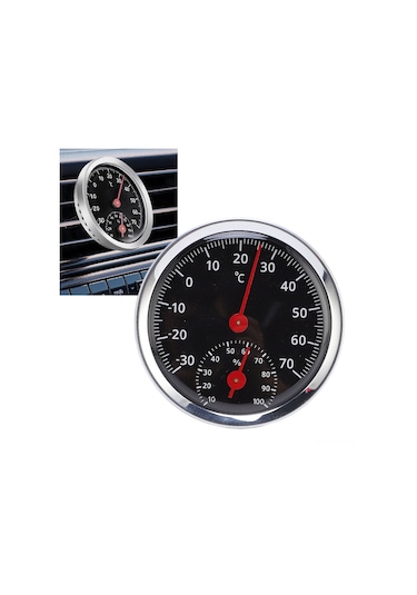 Springsun Alüminyum Tıpkıçlı Dijital Olmayan Sicaklık Ve Nem Ölçer -30 C/+70 C Aralığında Ev, Araç, Seracılık İçin Duvar Montajlı Veya Masaüstü Kullanıma Uygun