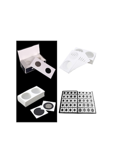 Homyl 50 Adet Karton Madeni Para Toplama Tutacağı 2x2 29mm Beyaz