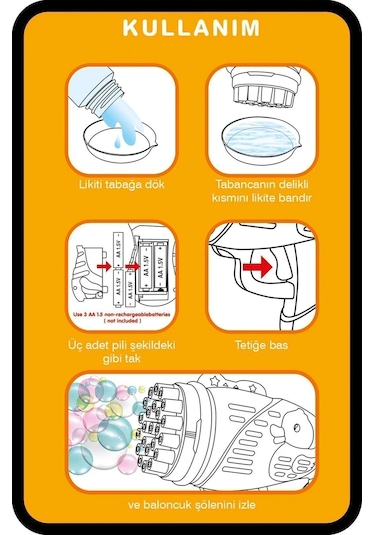 Pilli Ördek Köpük Tabancası - Baloncuk Tabancası - Köpüklü Silah - Baloncuk Oyunu - Pembe Renkli