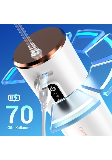 Valkyrie Şarj Edilebilir Taşınabilir Ağız Duşu 280ml Diş Protez Bakım Cihazı Gündelik Kullanım