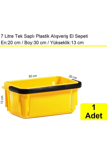 Kozmetik Ve Bijuteri Plastik Alışveriş El Sepeti 7 Litre Sarı 1 Adet / En:20 Boy:30 Yükseklik:13 Cm Sarı