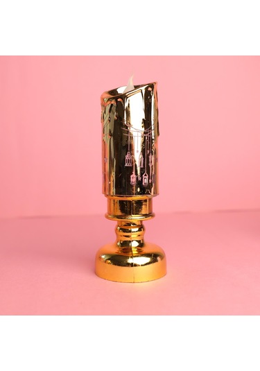 Kandil Figürlü Led Gün Işığı Renkli Plastik Pilli Mum Şamdan 1 Adet-1976 Çok Renkli