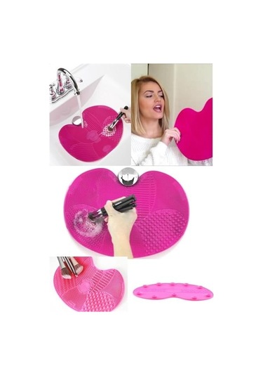 Sanalportavm Pratik Kolay Makyaj Fırçası Temizleme Matı Aparatı Aleti