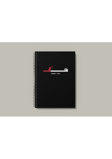 Notebook for Developers - Deadline - Siyah - Kısmi Lak'lı Sert Mukavva Kapak - 100 Yaprak - Kareli - Spiralli Defter