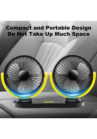 Springsun Taşınabilir Çift Başlı 360 Döner Usb Fan 3 Hız Modlu 5v2a - Yurt/ofis/masa/araç