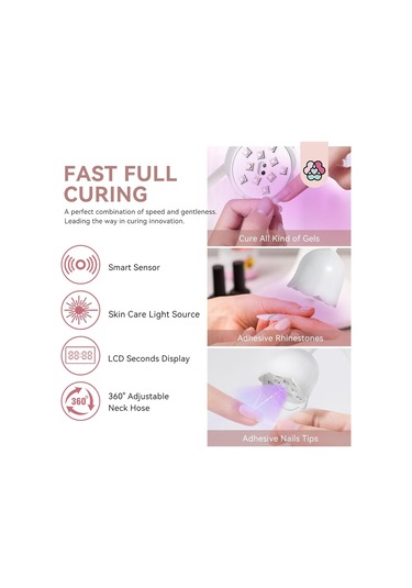 Xurunkeji Mini Jel Cila Kurutma Lambası Şarj Edilebilir Uv Led Tırnak Lambası Kaz Boynu Kablosuz Tırnak Lambası Jel Tırnakların Hızlı Kuruması İçin