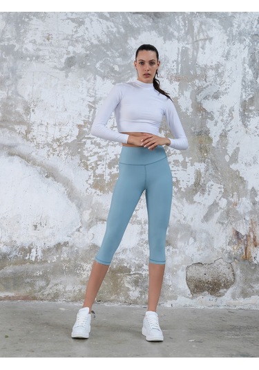 Toparlayıcı Spor Kapri Tayt Çağla Yeşili