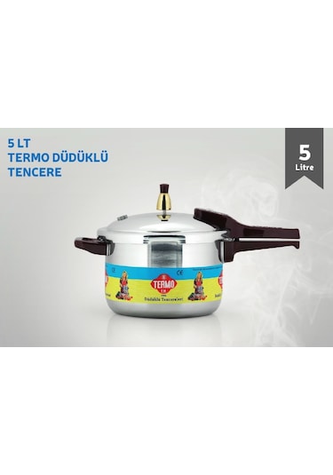 Termo Alüminyum Düdüklü Tencere 5 L L Gümüş