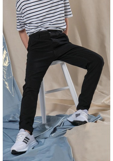 Erkek Çocuk Dar Paça Siyah Kot Pantolon Çok Renkli