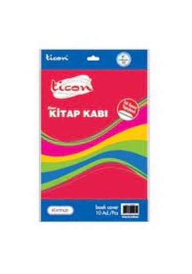 TİCON TEK KENARI YAPIŞKANLI HAZIR KİTAP KABI 10 lu  kırmızı