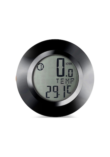 Kablosuz Bisiklet Km Hız Göstergesi Sayacı Su Geçirmez Lcd 4 Renk Yuvarlak Ekranlı Led Kilometre Saati Siyah