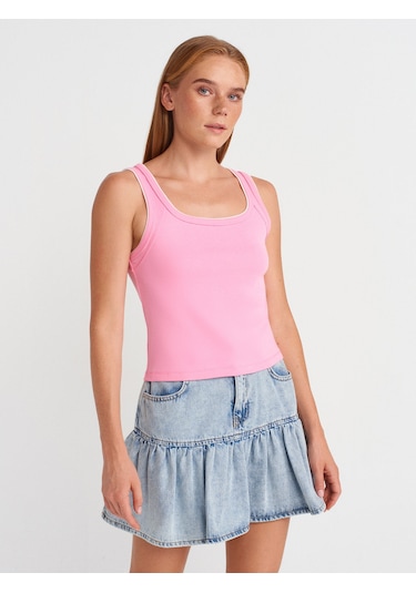 Dilvin 21087 Kontrast Fitilli Atlet-pembe Pembe