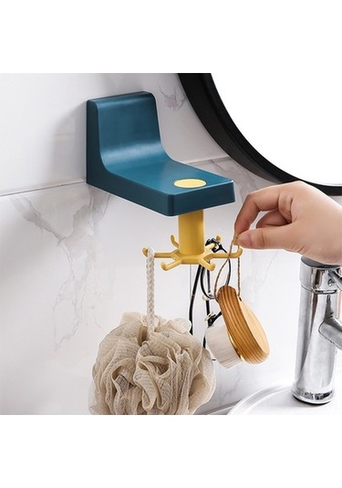 Ulzyvf 360 Dönen Yapışkan Mutfak Askılığı - Kaşık, Spatula, Havlu Asıcı Beyaz Beyaz