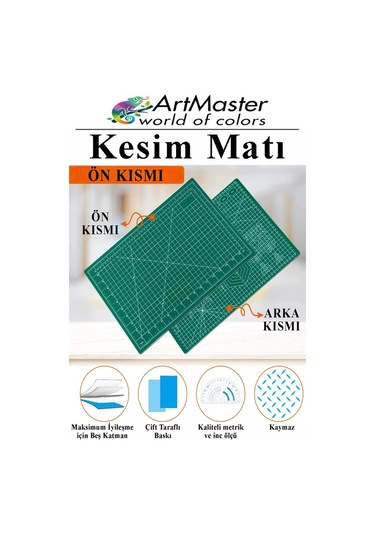 A3 Kesim Matı 2 Adet 30x45 Cm Çift Taraflı Çizim Matı Kesim Altlığı Kesme Madı Kesim Tablası Proje Etkinlik