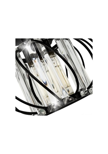 Neevoyu Kara Metal Ve Kristal Yüzeyli Modern Antik Tavan Lambası - Yarı Gömülü, 60w Maksimum, E26/e27 Uyumlu, Zirve Dekorasyon Için Siyah