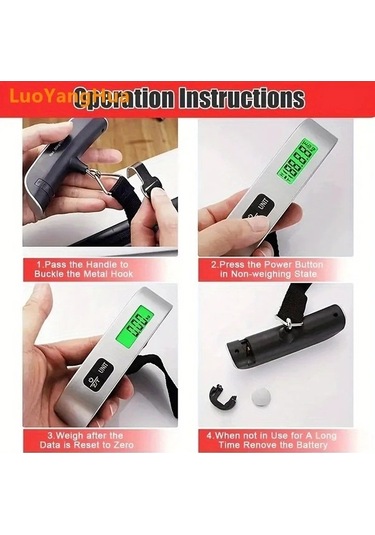 Fastbuy 110lb 50kg Wangxi Simli Seyahat Terazisi, Arka Led Lcd Ekranlı, Pil İle Çalışan, Tasinabilir, Asili, Arka Aydinlatmal Simli