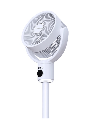 Lenyes Lhf10 Dijital Led Göstergeli 5 Kademeli Uzaktan Kumandalı Uzayabilen Gövdeli 10 İnç Fan Beyaz