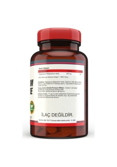 Magnesium Oxide Magnezyum 250 Mg 120 Tablet X 2 Kutu