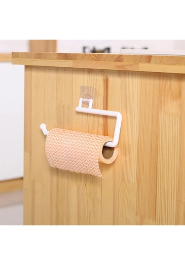 Geeksen Beyaz Abs Plastik Mutfak Havlu Rafı - Dikey/yatay Kurulum, Otomatik Yapıştırıcı Taban, Temiz Ve Pratik Erişim Beyaz