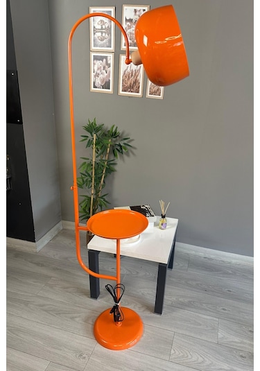 Turuncu Lambader Hareketli Başlık Sehpalı Modern Dekoratif Metal Oturma Odası Çalışma Odası Zemin Turuncu