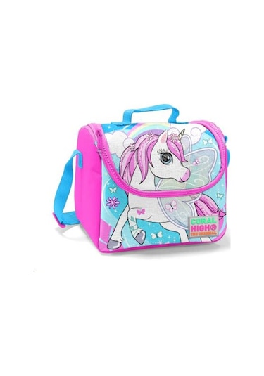 Coral High Mavi Neon Pembe Unicorn Desenli Thermo Beslenme Çantası 22711
