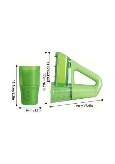 Honeybeeshop Çok Fonksiyonlu Yeşil Elektrikli El Tipi Sebze Doğrayıcı Usb Şarjlı Paslanmaz Çelik Bıçaklar Abs Gövde Patates Dilimleyici Yeşil