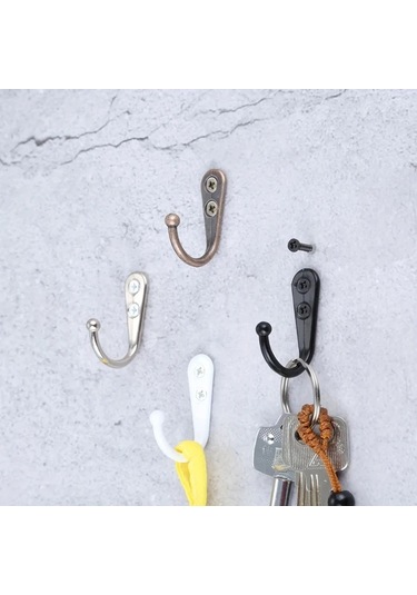 Willowhaven 5 Adet Retro Metal Kanca - Beyaz, Paslanmaz, Yük Taşır Ve Vidalı Montaj Beyaz