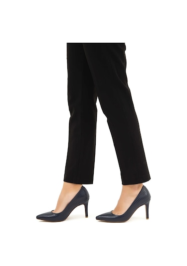 Tamer Tanca Kadın Hakiki Deri Lacivert Stiletto Ayakkabı 22 5205 Bn Ayk Lacı Lacivert