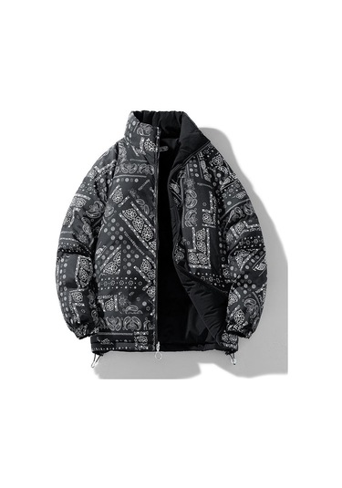 Dik Yaka, Kısa, Kalın, Rahat, Çok Yönlü, Sıcak Erkek Pamuklu Dolgulu Ceket Lacivert