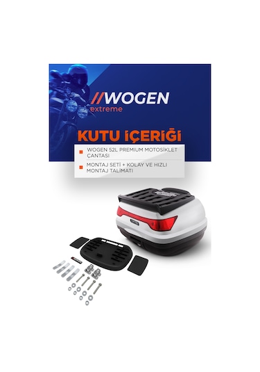 Wogen Wg52 Premium Arka Çanta 52 Litre Beyaz + Karbon Dizlik He Siyah