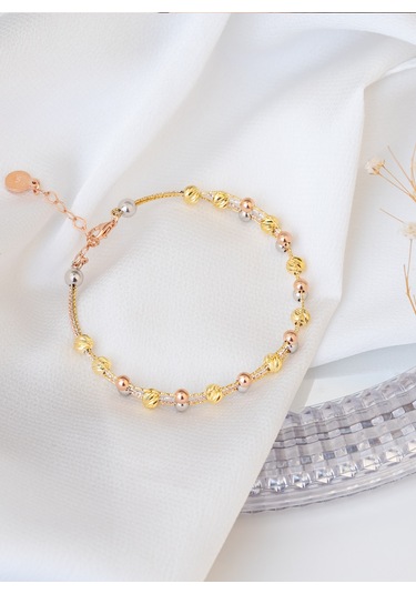 925 Ayar Gümüş Üç Renkli Altın Kaplama Dorika Toplu Bileklik