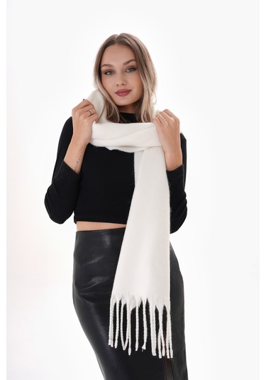 Ritagarcia Premium Soft Buklet Atkı Ekru